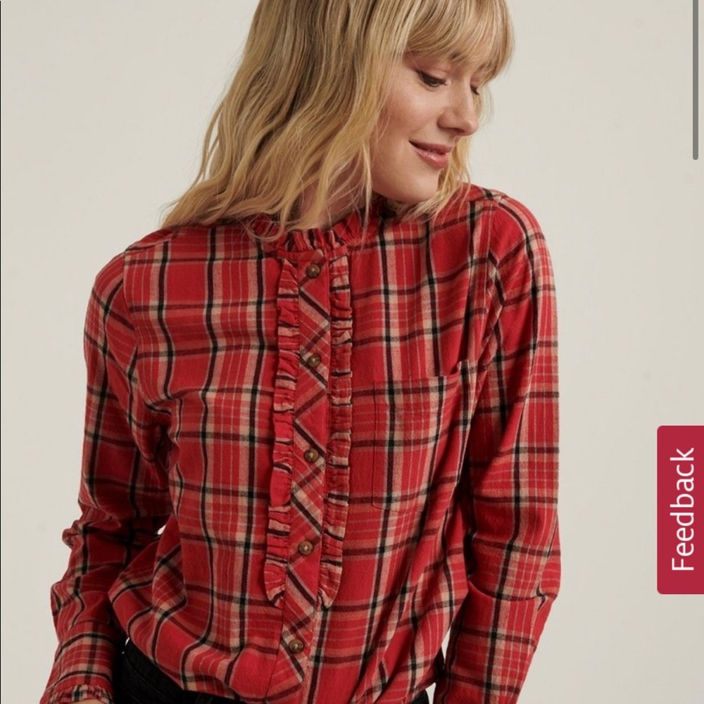 NWOT Cowgirl Chic! Lucky Brand Audrey Ruffle Tunic Top, size S